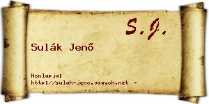 Sulák Jenő névjegykártya