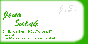 jeno sulak business card